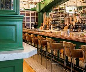 the bar stools lined up