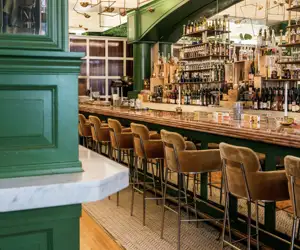 the bar stools lined up