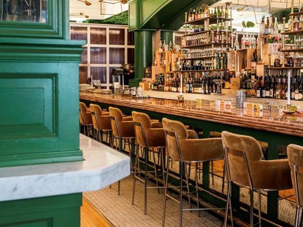 the bar stools lined up