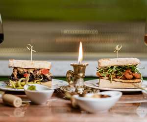 Sandwiches by candlelight