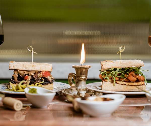 Sandwiches by candlelight