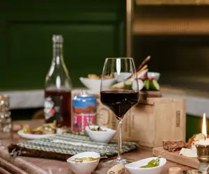 Red wine and menus